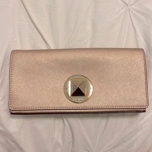 NWT Kate Spade Rose Gold Metallic Clutch